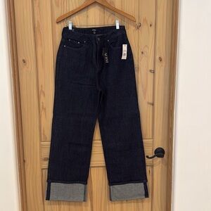 **NWT AFRM Kendall Cuffed Wide Leg Jeans DARK RINSE WASH **NWT